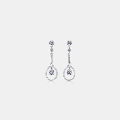 1 Carat Moissanite 925 Sterling Silver Drop Earrings - CNCO