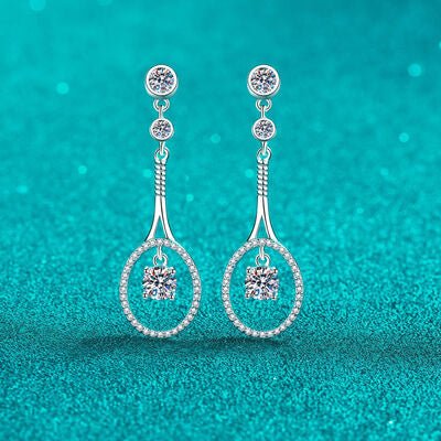 1 Carat Moissanite 925 Sterling Silver Drop Earrings - CNCO