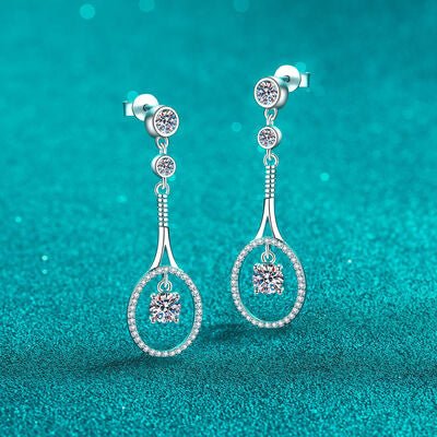 1 Carat Moissanite 925 Sterling Silver Drop Earrings - CNCO