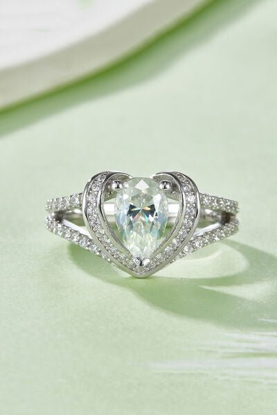 1 Carat Moissanite 925 Sterling Silver Heart Ring - CNCO