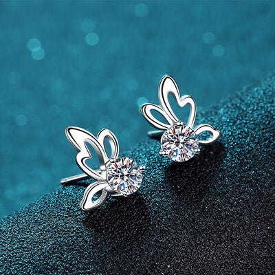 1 Carat Moissanite Butterfly Shape Earrings - CNCO