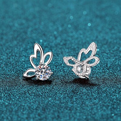 1 Carat Moissanite Butterfly Shape Earrings - CNCO