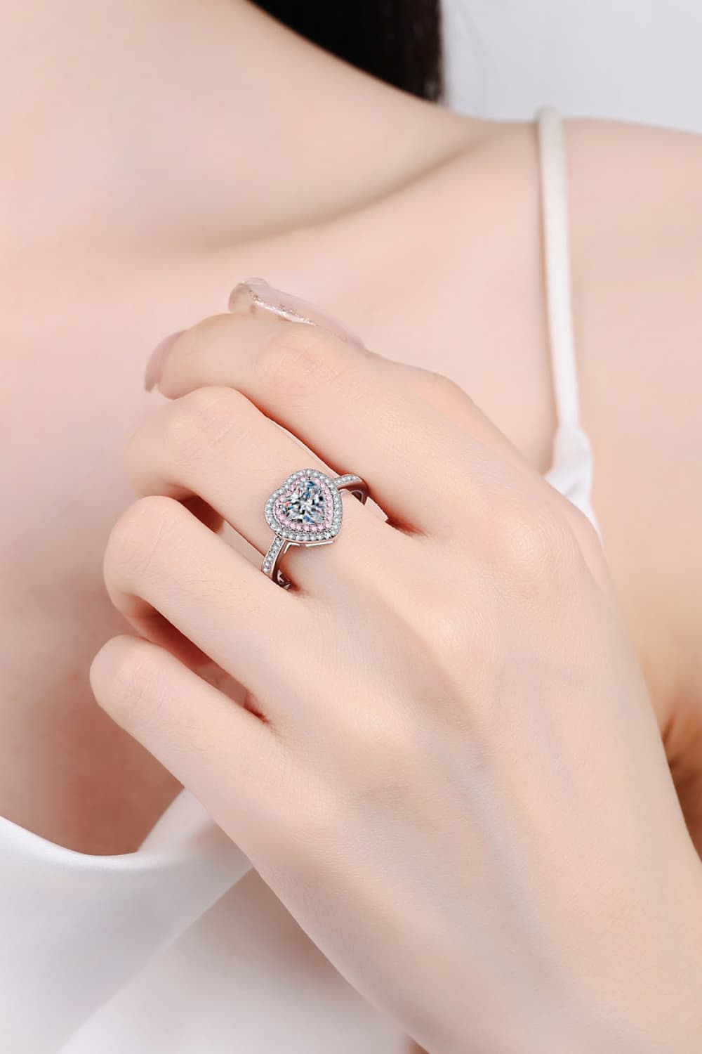 1 Carat Moissanite Heart 925 Sterling Silver Ring - CNCO