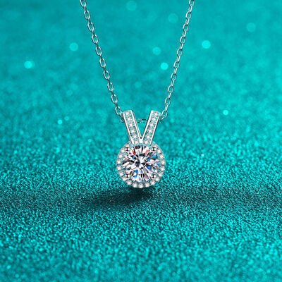 1 Carat Moissanite Rabbit Ears Shape Pendant Necklace - CNCO