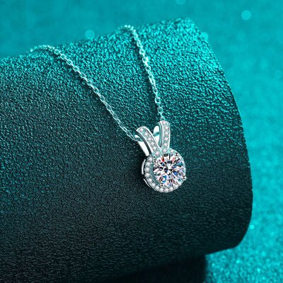 1 Carat Moissanite Rabbit Ears Shape Pendant Necklace - CNCO