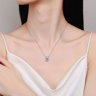 1 Carat Moissanite Rabbit Ears Shape Pendant Necklace - CNCO