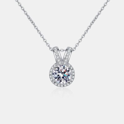 1 Carat Moissanite Rabbit Ears Shape Pendant Necklace - CNCO