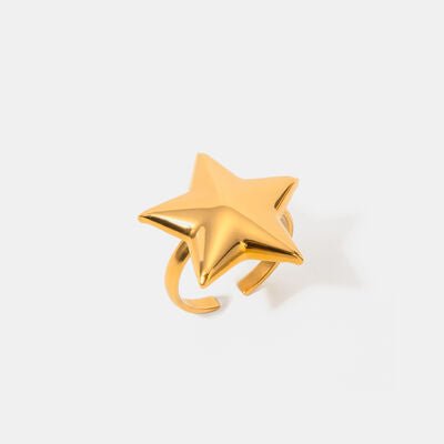 18K Gold - Plated Stainless Steel Star Ring - CNCO