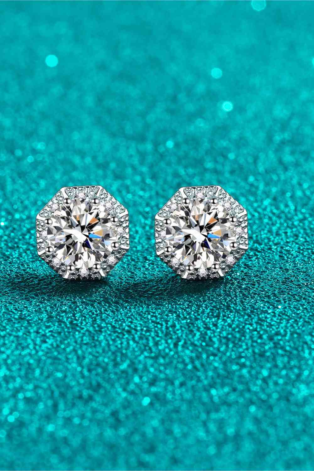 2 Carat Moissanite 925 Sterling Silver Stud Earrings - CNCO