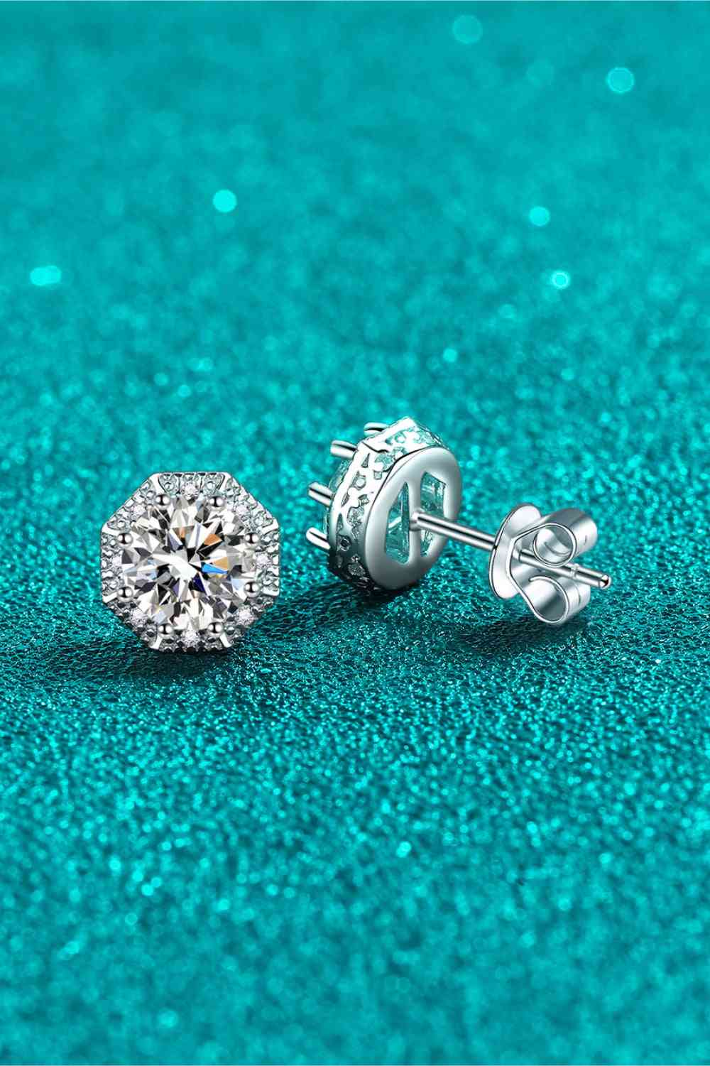 2 Carat Moissanite 925 Sterling Silver Stud Earrings - CNCO