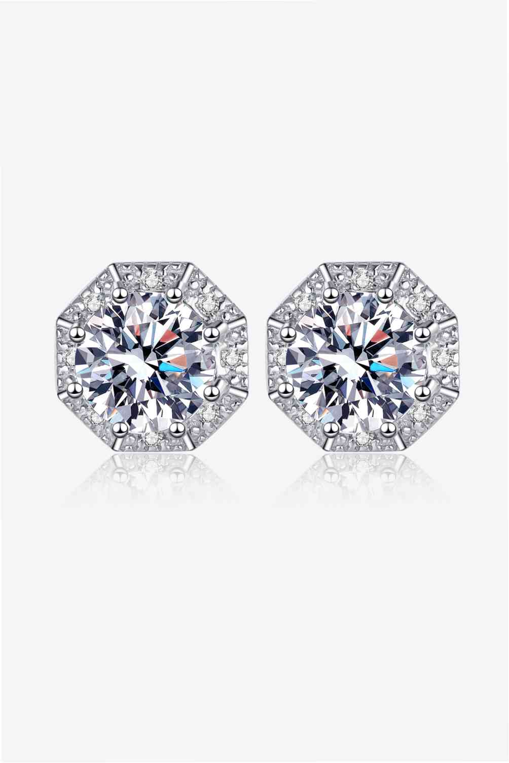 2 Carat Moissanite 925 Sterling Silver Stud Earrings - CNCO