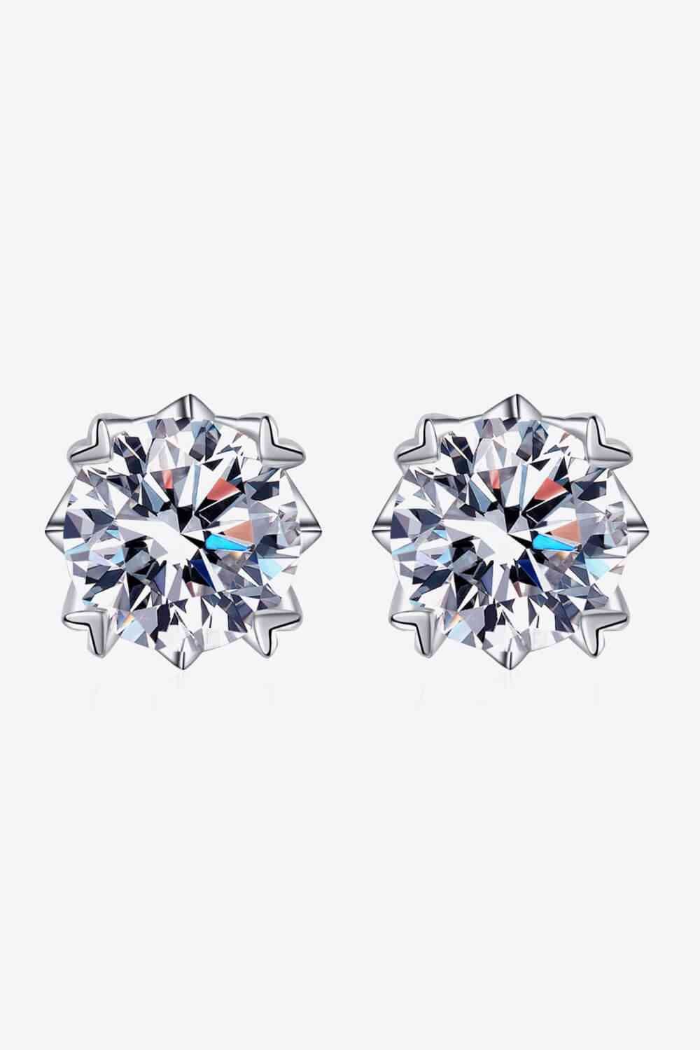 925 Sterling Silver 4 Carat Moissanite Stud Earrings - CNCO