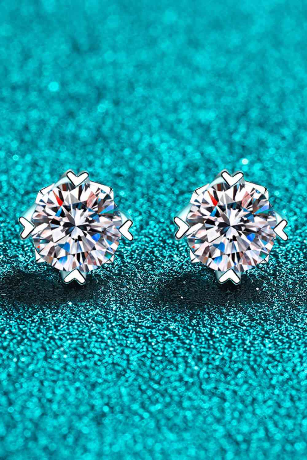 925 Sterling Silver 4 Carat Moissanite Stud Earrings - CNCO