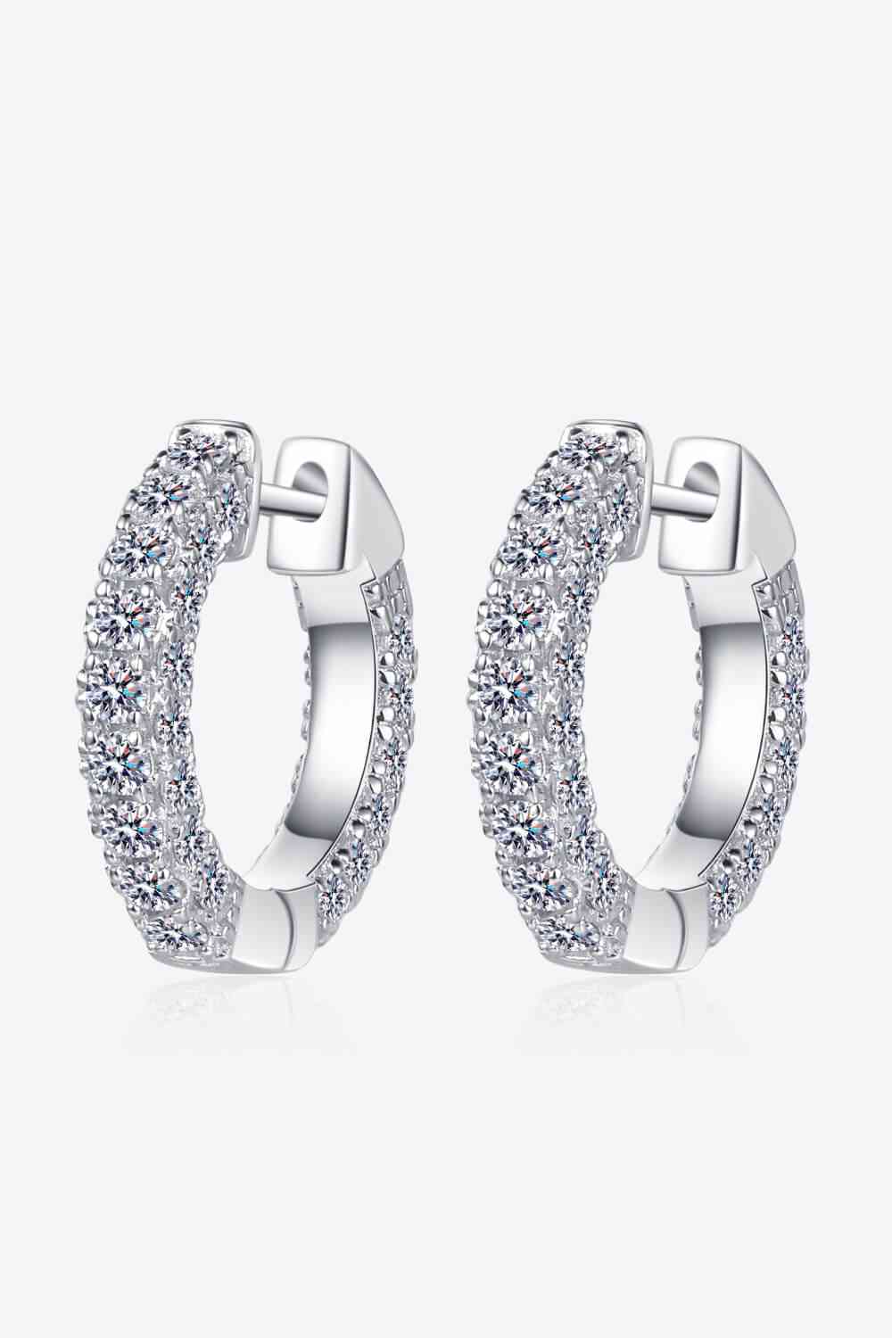 925 Sterling Silver Moissanite Huggie Earrings - CNCO