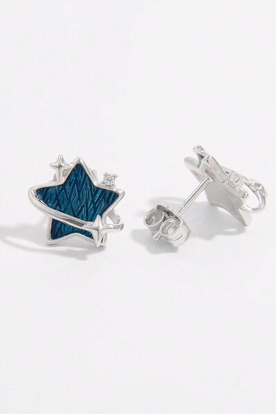 925 Sterling Silver Zircon Star Earrings - CNCO