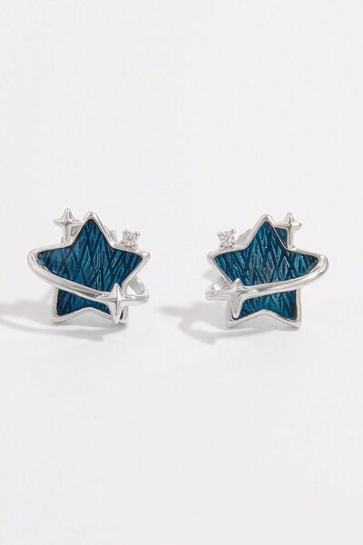 925 Sterling Silver Zircon Star Earrings - CNCO