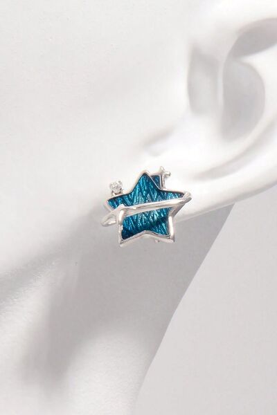 925 Sterling Silver Zircon Star Earrings - CNCO