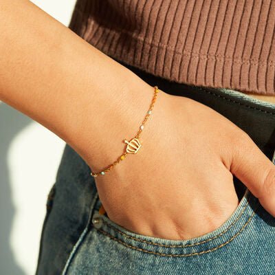 Crown Shape 18K Gold - Plated Bead Bracelet - CNCO