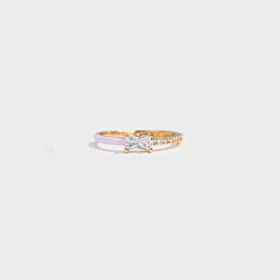 Heart Shape Inlaid Zircon Enamel Ring - CNCO