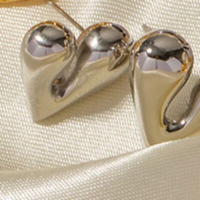 Heart Shape Stainless Steel Stud Earrings - CNCO