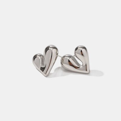 Heart Shape Stainless Steel Stud Earrings - CNCO