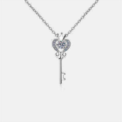 Key Shape Moissanite 925 Sterling Silver Necklace - CNCO