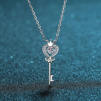 Key Shape Moissanite 925 Sterling Silver Necklace - CNCO