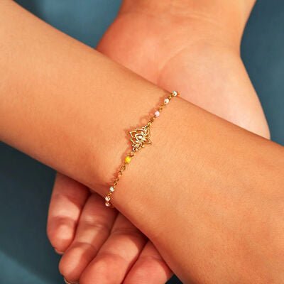 Lotus Shape 18K Gold - Plated Bead Bracelet - CNCO