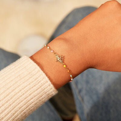 Lotus Shape 18K Gold - Plated Bead Bracelet - CNCO