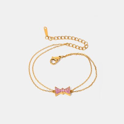 Stainless Steel Zircon Bow Bracelet - CNCO