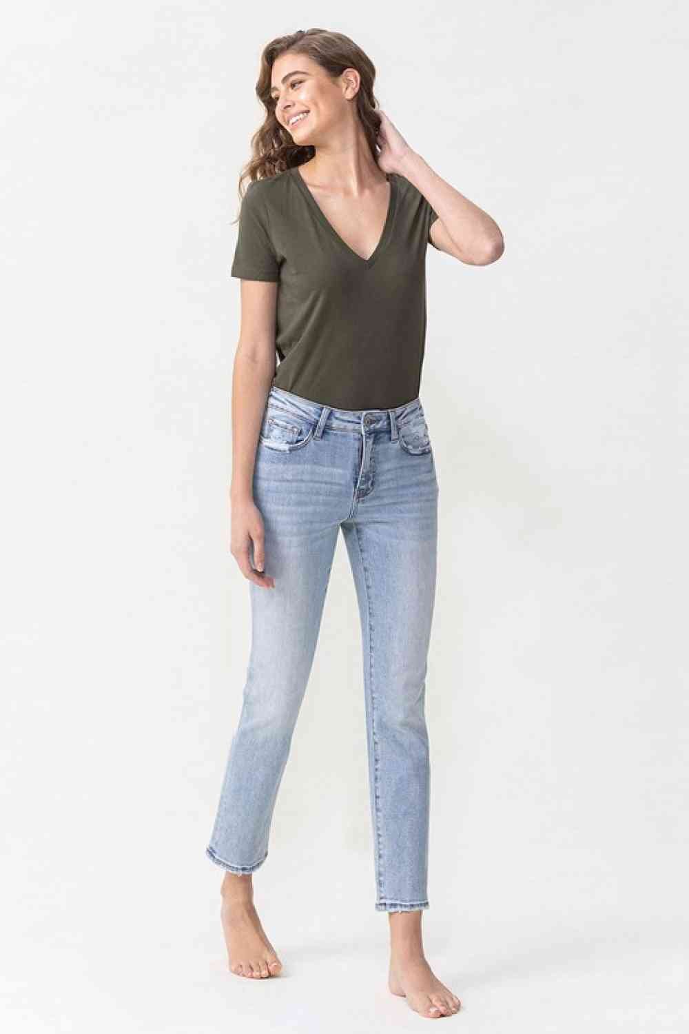 Full Size Andrea Midrise Crop Straight Jeans - KECHENFS