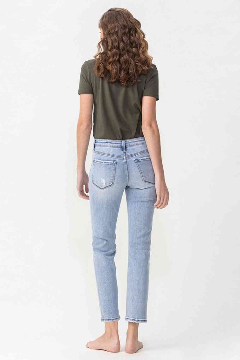 Full Size Andrea Midrise Crop Straight Jeans - KECHENFS