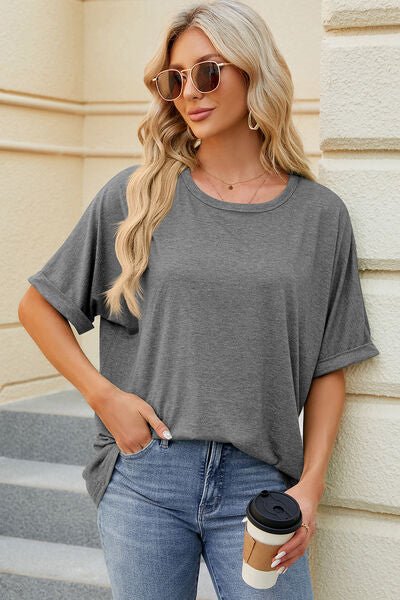 Round Neck Half Sleeve T-Shirt - KECHENFS