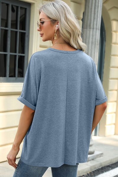 Round Neck Half Sleeve T-Shirt - KECHENFS