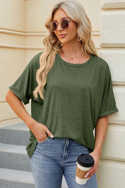 Round Neck Half Sleeve T-Shirt - KECHENFS