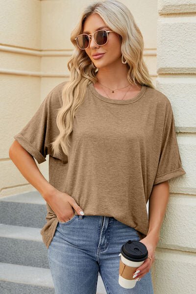 Round Neck Half Sleeve T-Shirt - KECHENFS