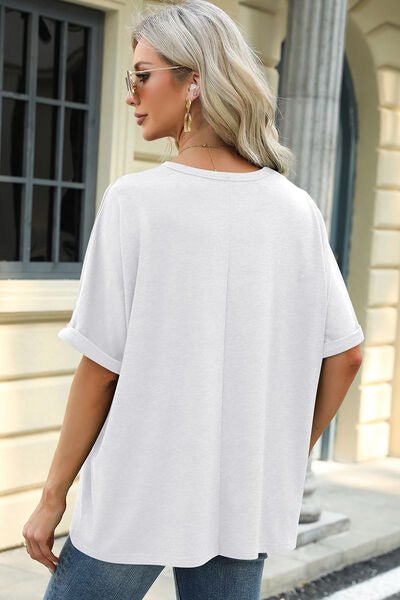 Round Neck Half Sleeve T-Shirt - KECHENFS