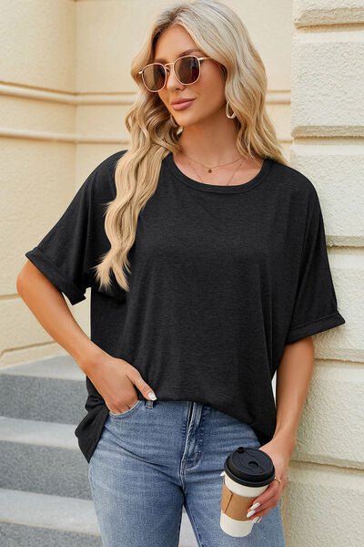 Round Neck Half Sleeve T-Shirt - KECHENFS